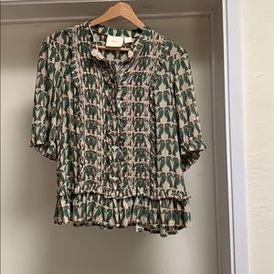 Maeve pleated button down